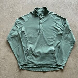 Peter Millar Crown Crafted Stealth Performance Quarter Zip Mens Small Green Golf